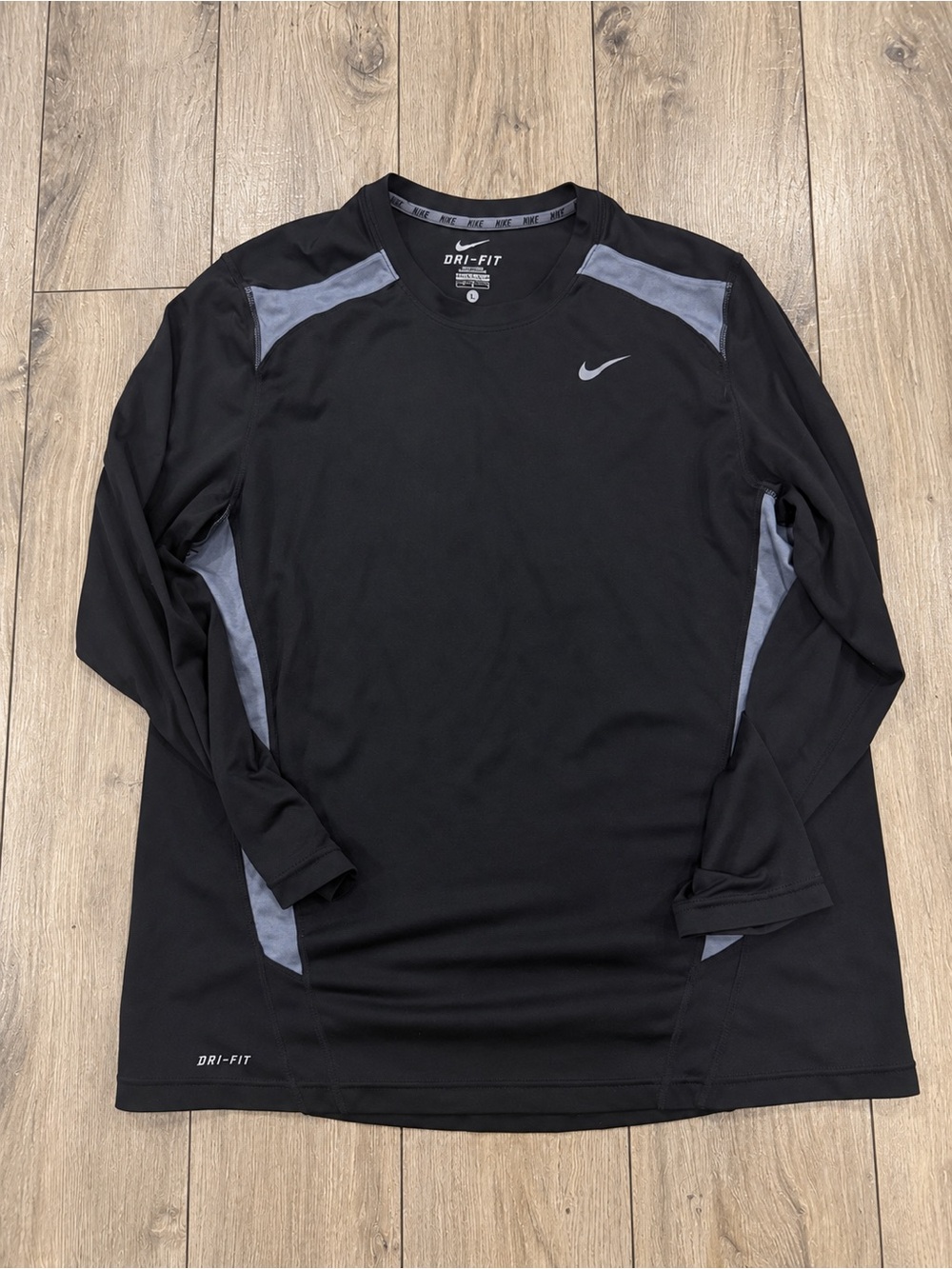 Nike Long-Sleeve Dri-FIT Shirt - Black with Gray Accents